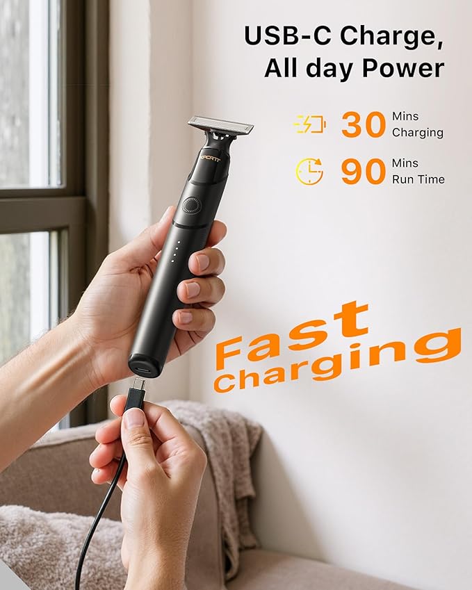 [2025 Upgraded] Beard & Nose Hair Trimmer Kit, [All-in-One] 12 in 1 Rotating Comb, Travel Body Hair Electric Shaver for Men, USB-C Fast Charging, Painless Razor Waterproof Wet/Dry, Black(Pack)