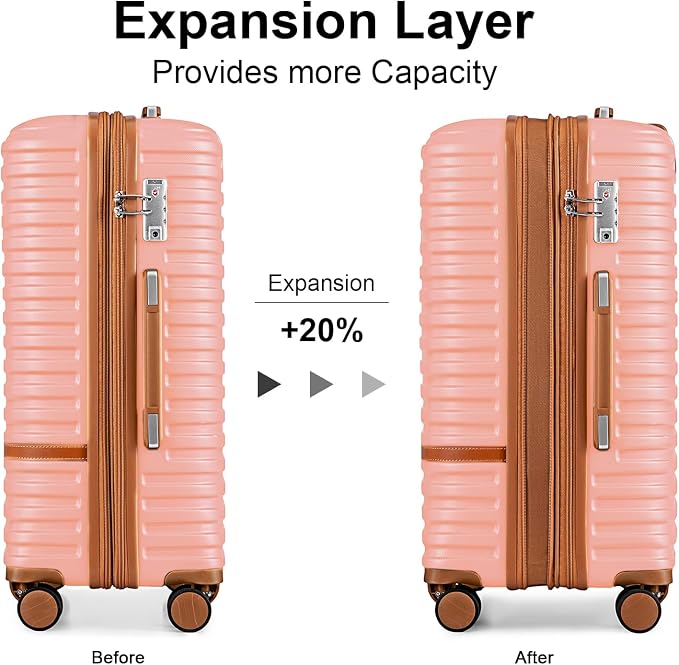 Joyway 28 Inch Large Luggage Hardside Suitcase with Spinner Wheel, Lightweight 3 Piece Suitcase Set with TSA Lock(Pink) - Image 4