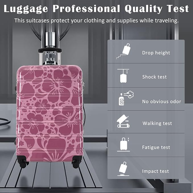 Merax Luggage Sets 3 Piece, Hardside Suitcase Set with Spinner Wheels | Lightweight 20+24+28 IN Suitcase with Carry on Luggage, Purple Pink - Image 8