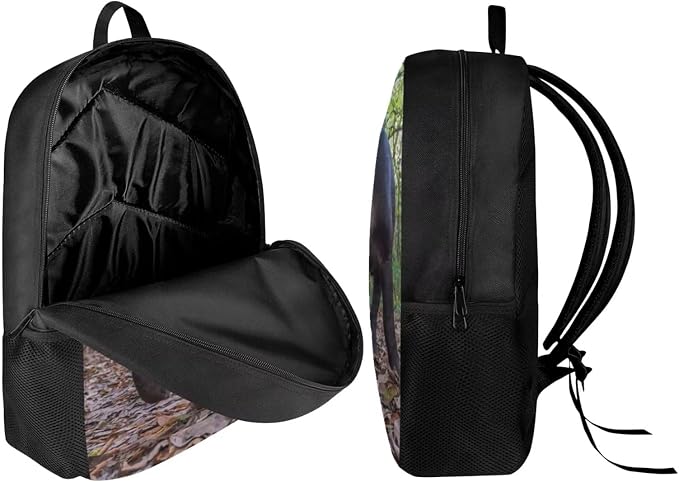 Kids Novelty Animal Backpack and Lunch Box for Boys Girls Student Lightweight 17 Inch School Baird’s Tapir Backpack with Lunch Bag Pencil Case Kids Comfy Padded Black Large Bookbag - Image 3