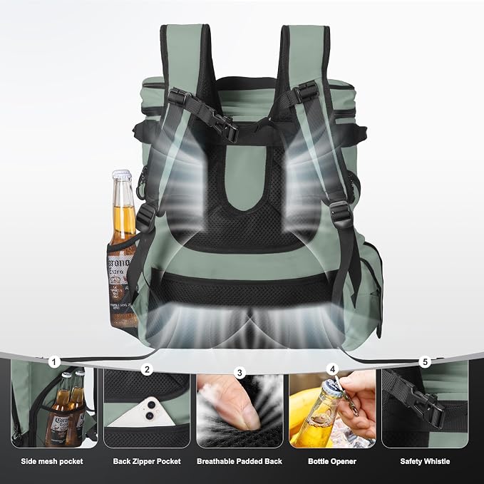 Beach Cooler Backpack for Men 36cans Insulated Backpack Cooler Lunch Bag for Women Camping Hiking Picnic Travel for 18 Hours Cooling 30L - Image 6