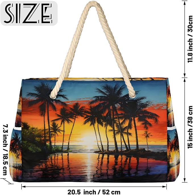 Large Beach Bag with Zipper Beach Bags for Women Water Resistant Swim Pool Bag - Image 4