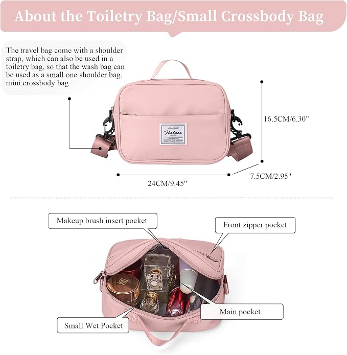 Weekender Bags for Women,Personal Item Travel Bag with Shoes Compartment,Overnight Travel Duffel Bag with Toiletry Bag - Image 8