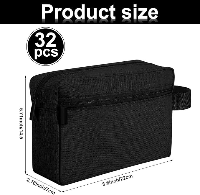 Paterr 32 Pcs Travel Toiletry Bag for Men Women Large Water Resistant Shaving Bag Hanging Cosmetic Bag Makeup Travel Pouch Foldable Toiletry Organizer with Divider Handle for Toiletries Accessories - Image 3
