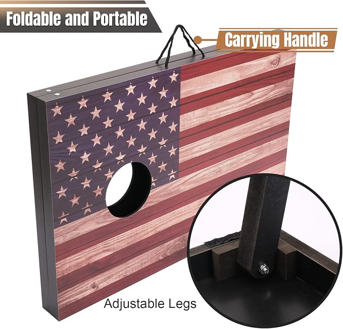 Cornhole Set 4x2 and 3X2 Regulation Size Corn Holes Sets with Carrying Bags & 8 Bean Bags Cornhole Boards Bean Toss Games for Adults Family Outdoor Beach Lawn Outside Backyard Games - Image 4