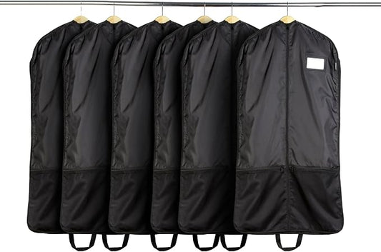 Covermates Deluxe Garment Bag Set for Closet Storage & Travel – Heavy Duty Hanging Suit & Dress Bags with ID Window, Accessory Pockets & Carrying Handles – Premium Wardrobe Protection, Black by Covermates