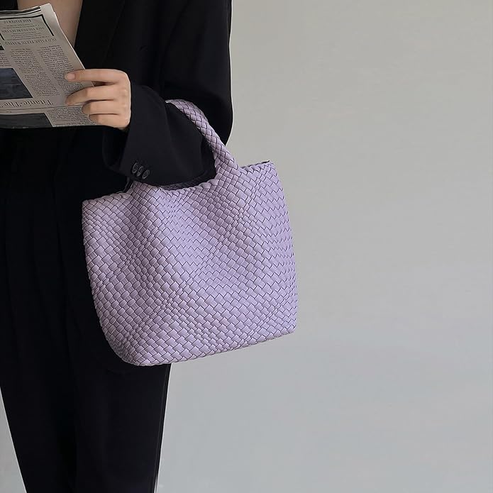 JINMANXUE Fashion Woven Bag Shopper Bag Travel Handbags and Purses Women Tote Bag Large Capacity Shoulder Bags - Image 3