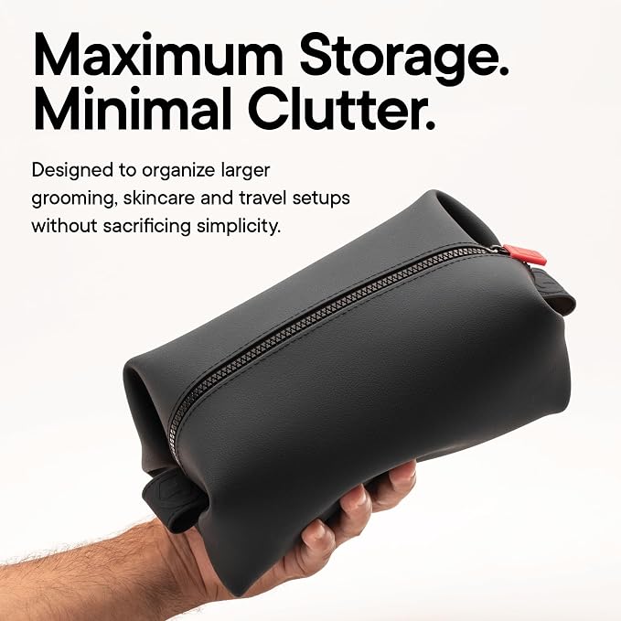 TOOLETRIES The Koby Dopp Kit, Premium Silicone Toiletry Bag for Men, Compact Leak-Resistant Travel Organizer with Heavy-Duty Zipper, Easy-to-Clean Grooming Bag – Original 10” x 6” x 6”, Charcoal - Image 2