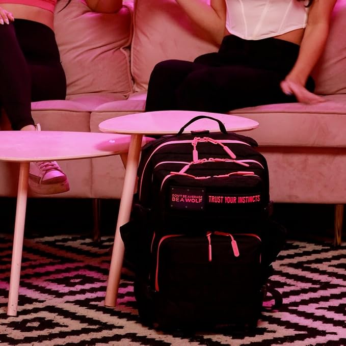 WOLFpak 35L Tactical Gym Backpack (Black Neon Pink) Durable 1000D Waterproof Oxford Material with MOLLE Webbing, Laptop Pocket & Dual Cup Holders, Durable Fitness/Travel/Military Daypack - Image 6