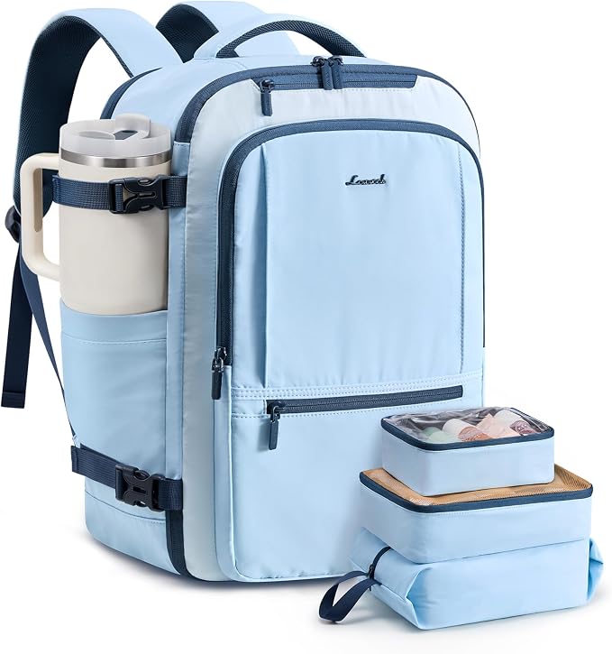 LOVEVOOK Travel Backpack for Women & Men, 40L Large Carry On Backpack Airline Approved, TSA Personal Item Weekender Bag, Water Resistant Laptop Backpacks with 3 Packing Cubes for Travel Essentials by LOVEVOOK