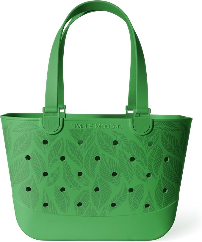 Simple Modern Large Beach Bag | Waterproof Getaway Rubber Tote with Zipper Pocket for Travel, Pool, Boat, Groceries, Sports | Island Life by Unknown