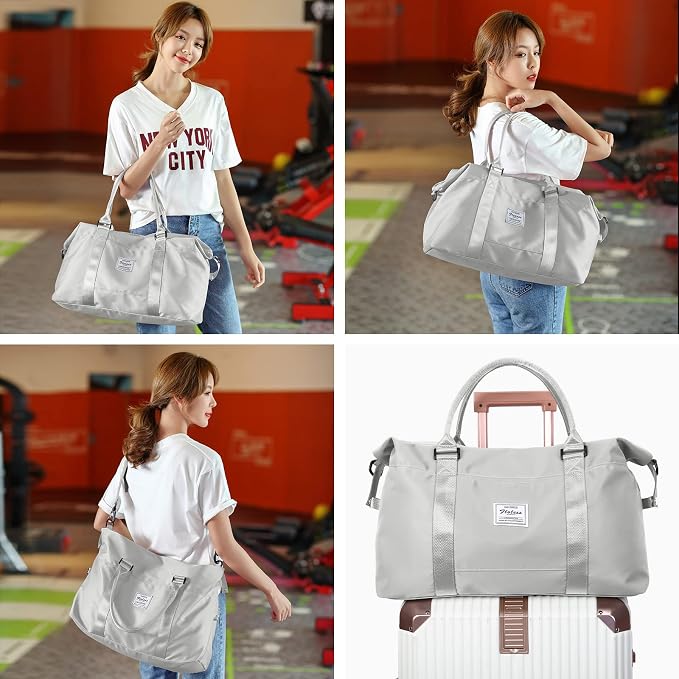 Travel Duffel Bag, Carry On Overnight Weekender Bags for Women | Travel Bag with Wet Pocket & Trolley Sleeve, For Spirit Airlines 18x14x8 Personal Item Bag - Image 6