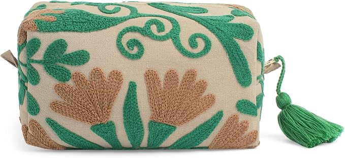 Huar Travel Makeup Bag- Large Capacity Cosmetic Bags for Women - Water Resistance Lining Portable Pouch & Open Toiletry Bag - Perfect Girls Makeup Organizer for Travel Essentials (Beige) by Huar