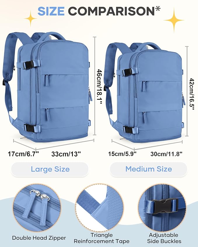 coofay Large Travel Backpack For Women Men Airline Approved Carry On Backpack Flight Approved Waterproof Sports Luggage Backpack Casual Daypack Small Hiking Backpacks - Image 3