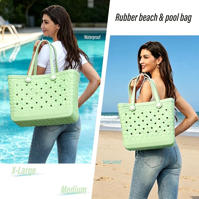 Rubber Beach Tote Bag Waterproof Tip-Proof Outdoor Tote Bag for the Beach Boat Pool Sports - Image 7