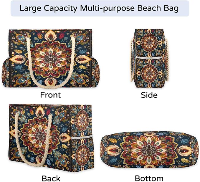 Large Beach Bag with Zipper Beach Bags for Women Water Resistant Swim Pool Bag - Image 6
