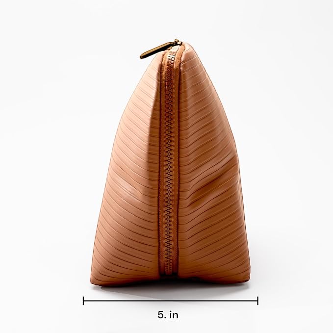 THE VERTI-Vertical Waterproof Makeup & Toiletry Bag | 23-Pocket Organizer with Upright, Fold-Down Design for Skincare, Toiletries & Essentials (Mahogany) - Image 5
