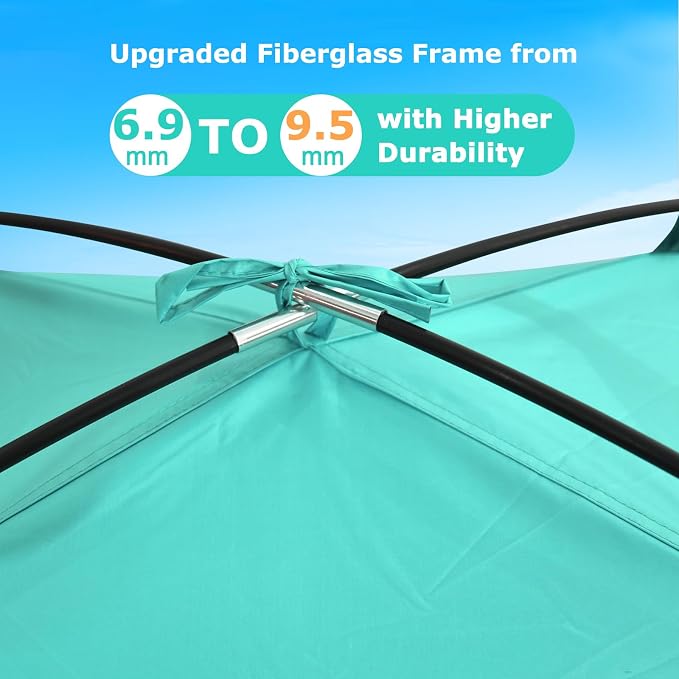 COMMOUDS Beach Tent Sun Shelter for 3/4/6/8 Person, UPF 50+ UV Protection Beach Shade Canopy Tent, Lightweight, Easy Set Up and Carry - Image 5