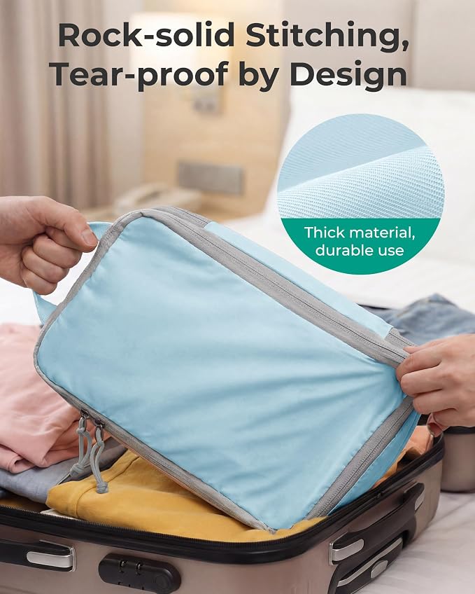 BAGSMART 6 Set /4 Set/2 Set Compression Packing Cubes for Travel, Lightweight Luggage Organizer Bags, Durable Space Saver Bags Travel Essentials - Image 7