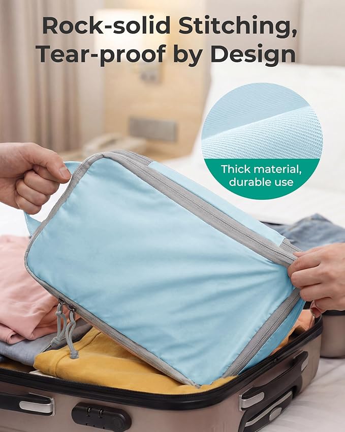 BAGSMART 6 Set /4 Set/2 Set Compression Packing Cubes for Travel, Lightweight Luggage Organizer Bags, Durable Space Saver Bags Travel Essentials - Image 7