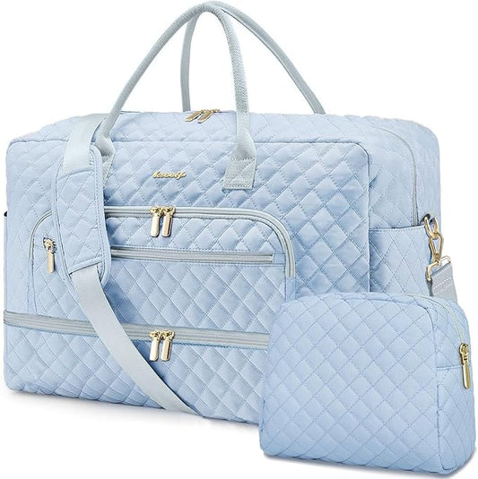 Travel Duffle Bag Weekender for Women - Carry-On Overnight Bag Personal Item Bag with Shoe Compartment & Wet Pocket Large Weekend Tote Bags with Toiletry Bag Hospital Bags for Labor and Delivery by LUOCIP