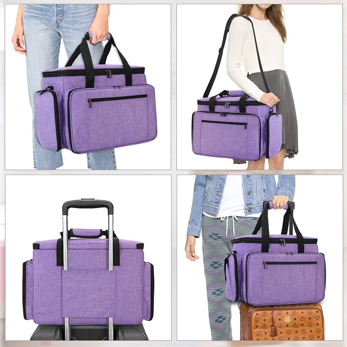 LUXJA Sewing Machine Case with Removable Padding Pad, Purple | Travel Case for Most Standard Sewing Machines & Accessories, Bag Only - Image 7