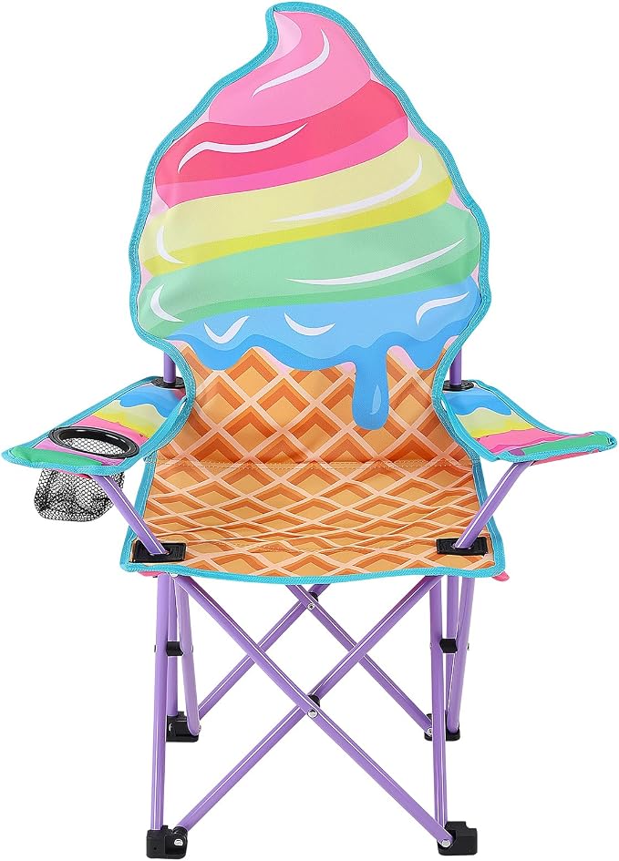 KABOER Kids Outdoor Folding Camping Chair with Cup Holder Carrying Bag | Portable Camping Chair for Beach Picnic Camping Travel Lawn Ages 3-10 by KABOER