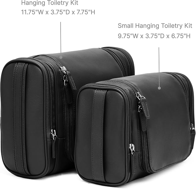 Leatherology Premium Espresso Small Hanging Toiletry Kit – Compact Leather Travel Organizer with Interior Zip Pockets, Mesh Pouches & Hanger | Full-Grain Leather Toiletry Bag for Men & Women - Image 5