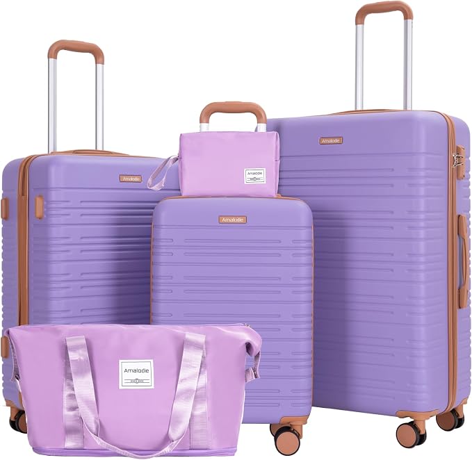 Amalodie Luggage Sets 5 Piece Suitcases with Double Spinner Wheel,Suitcase Set ABS Hard Case Luggage with TSA Lock and Durable Waterproof Travel Luggage by Unknown