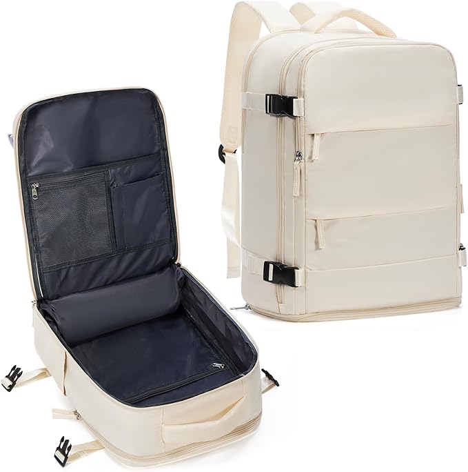 coowoz Travel Backpack For Women Men,Carry On Backpack,Hiking Backpacks Waterproof Outdoor Sports Rucksack Casual Daypack travel essentials（Off White） by coowoz