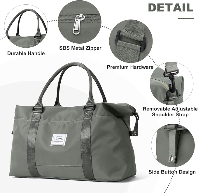 Travel Duffel Bag, Carry On Overnight Weekender Bags for Women | Travel Bag with Wet Pocket & Trolley Sleeve, For Spirit Airlines 18x14x8 Personal Item Bag - Image 6