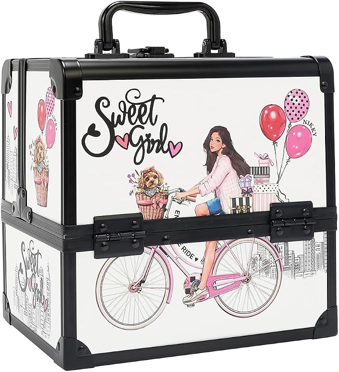 Nicole Lee Nikky Bag Multi-Tier Cosmetic Organizer Case, EIFFEL DREAMS, PVC and Aluminum Frame (SWEET GIRL) - Image 2