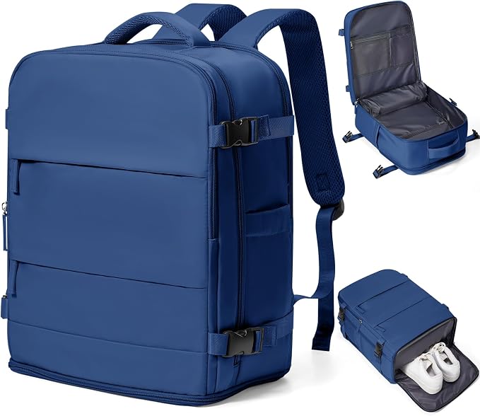 coowoz Travel Backpack Carry On for Women Man Gym Backpacks with Laptop Compartment Mochila de Viaje Teacher Personal Item Backpack Airplane Accessories Must Haves Royal Blue Small by coowoz