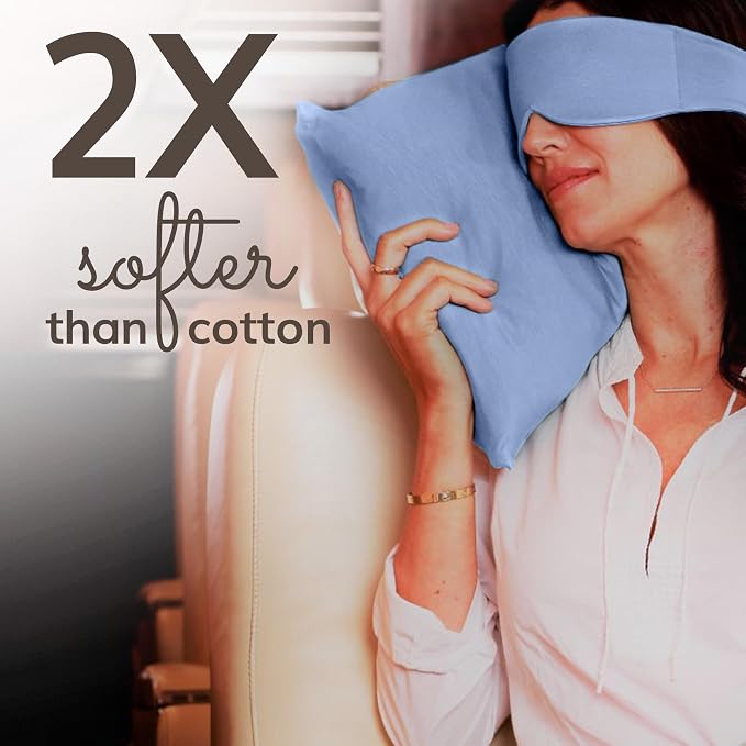 Happyluxe Travel Pillow for Long Flights - Soft, Small, Alternative to Down and Memory Foam. 17 x 13in - Made in The USA, Serenity Blue Airplane Pillow for Adults Sleeping, Camping or Nap - Image 6