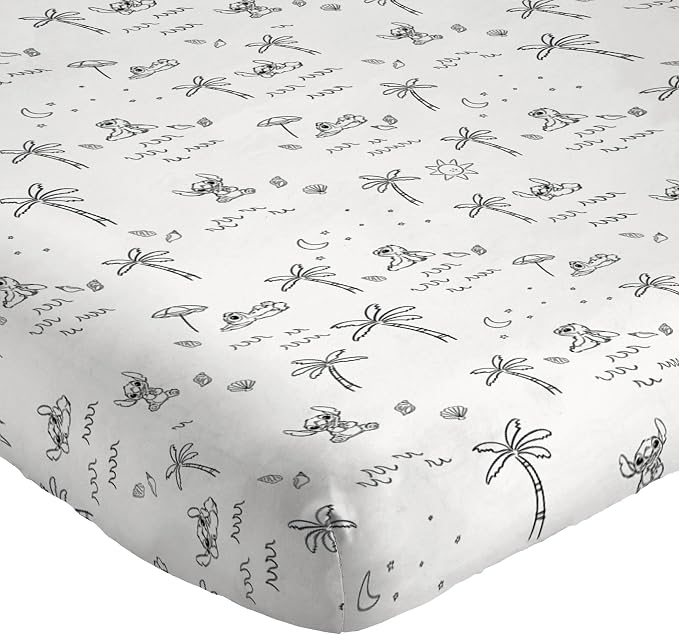 Jay Franco Kids Sheet Set with Fitted, Flat Sheets & Pillow Cover - Ultra-Soft Bedding with Pillowcase for Room Decor, White - Lilo and Stitch, 4 Piece Full - Image 2