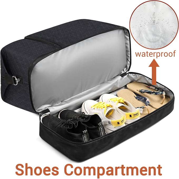 Travel Weekender Bag for Women, 21" Overnight Bag with Shoe Compartment 50L Large Travel Duffel Bag Carry On Tote for Weekend, Overnight, Business Trips, Water Resistant - Image 3