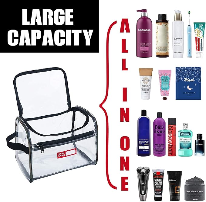 Rough Enough Clear Toiletry Bag For Toiletries Accessories - Image 3