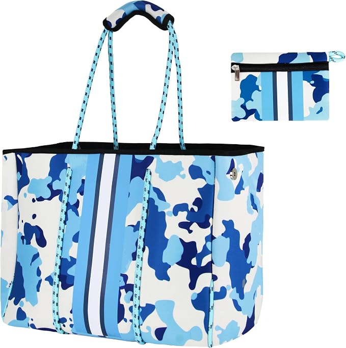QOGiR Neoprene Multipurpose Beach Bag Tote with Inner Zipper Pocket … … … … by QOGiR