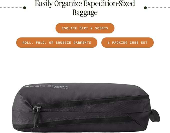 Eagle Creek Pack-It Isolate Extended Stay Set - Includes Shoe Sack, M Clean/Dirty Cube, 2x M Isolate Cube & 2x L - Travel Essentials - Black - Image 2