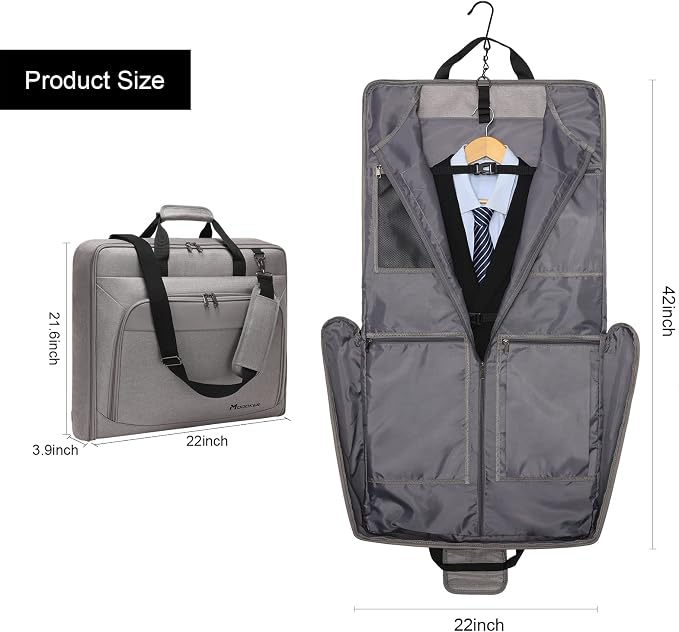 Modoker Carry On Garment Bags for Travel Hanging Clothes Suit Bag Luggage Organizer, Foldable Suit Carrier Gift for Men Women - Image 4