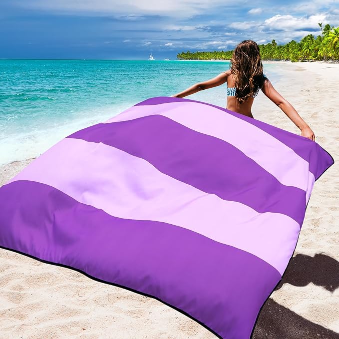 WIWIGO Beach Blanket Waterproof Sandproof Beach Mat 79" X 83"/10'x9'for 2-8 Adults Quick Drying Outdoor Picnic Mat Beach Accessories for Travel, Camping, Hiking - Image 6