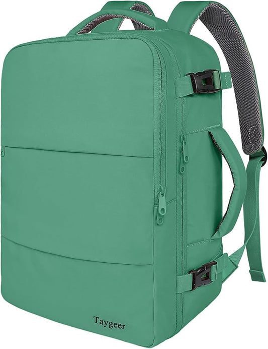 Taygeer Travel Backpack for College Woman, Backpack for 15.6 inch Laptop | Lightweight TSA Friendly Bag for Women with Water Bottle Holder, Back Pack Carry On Luggage for friend Gym Sport,Green by Taygeer