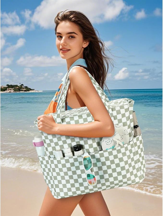 Bluboon Waterproof Beach Tote Pool Bags for Women Ladies Extra Large Carry On Bag With Wet Compartment for Weekender Travel - Image 3