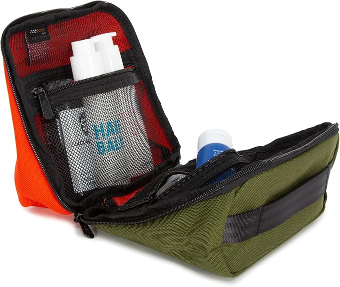Manhattan Portage Newtown Toiletry Case Water Resistant Made with1000D Cordura For Everyday Use (Orange/Olive) - Image 7