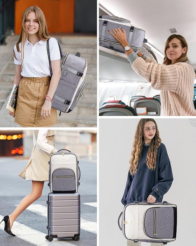 LOVEVOOK Travel Backpack for Women,40L Carry On Backpack for Airplanes,17.3 Inch Laptop Personal Item Travel Bag - Image 6
