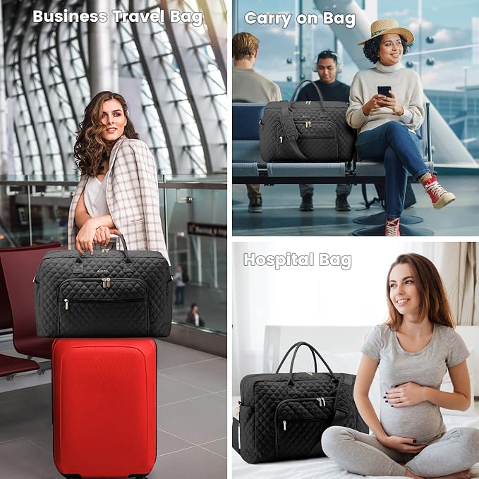 LOVEVOOK Travel Duffle Bag - Women's Weekender Carry On Overnight Laptop & Gym Bag With Toiletry/Shoe Pocket, Hospital Labor Bag - Image 6