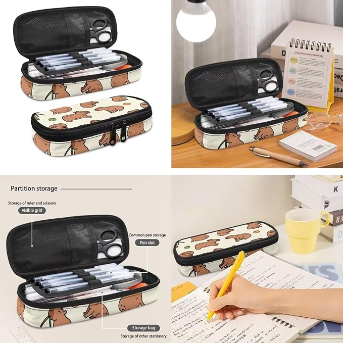 Capybara 3pcs Kids Backpack Set with Lunch Box and Pencil Case Lightweight School Bags for Boys Girls Elementary Bookbag for Students - Image 4