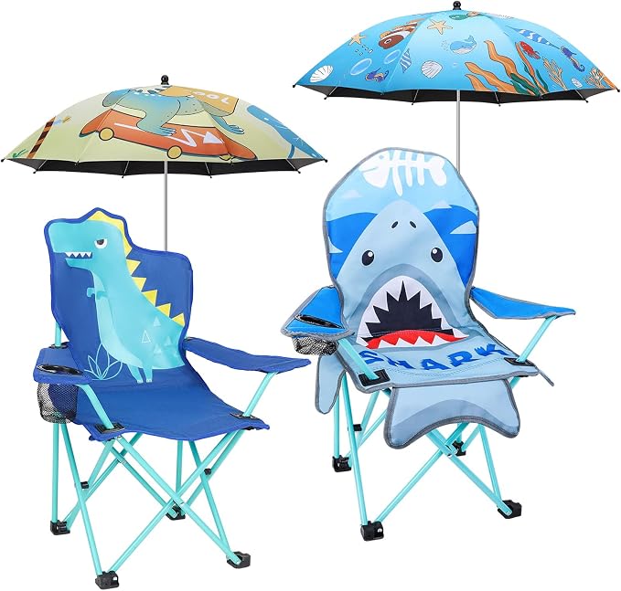 KABOER Kids Outdoor Folding Camping Chair with Cup Holder Carrying Bag | Portable Camping Chair for Beach Picnic Camping Travel Lawn Ages 3-10 by KABOER