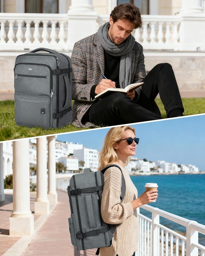 WANDF Travel Backpack For Spirit Airlines Personal Item Bag 18x14x8 with Wet Pocket, 17 Inch Laptop Backpack for Men Women | Frontier Airline Underseat Fit, Fits 17" Laptop, 180°Opening, Travel Backpack - Image 2