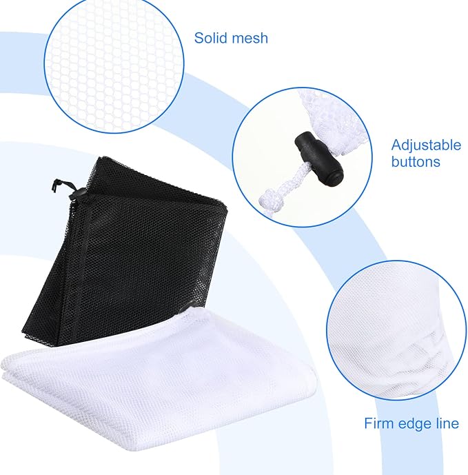 Berlune Large Mesh Laundry Bags, 24 x 36 Inch Bulk Wash Set with Drawstring for Commercial Use, Dorms, Vacation Rentals, Laundromats, Apartments & Facilities(Black, White,30) - Image 4